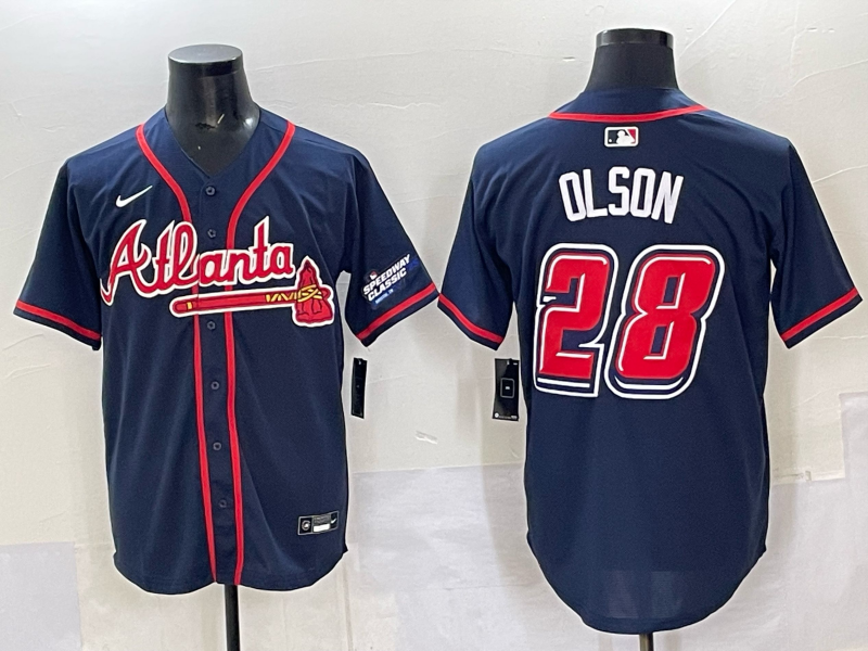 Men Atlanta Braves #28 Olson blue Nike 2025 MLB Jersey style 004->boston red sox->MLB Jersey